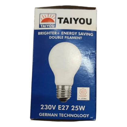 Taiyou 25W Incandescent Lamp E27 220V Classic 25W Bulb 3Pcs per Order