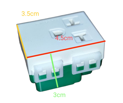 Omni Tandem Outlet 20A 220V white electrical power point with dual plug sockets