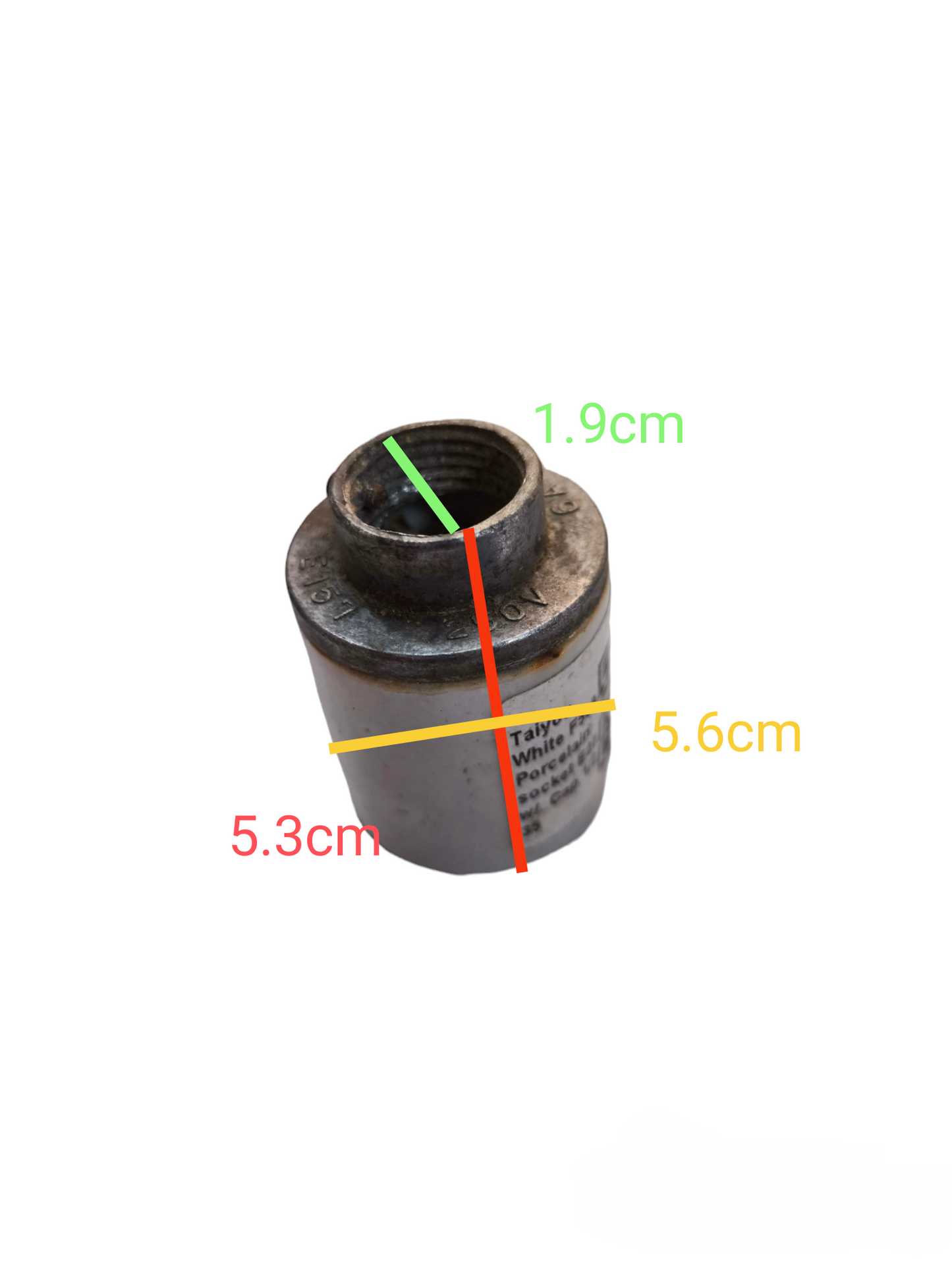 Taiyou porcelain E27 conduit socket for lighting installation and electrical connections