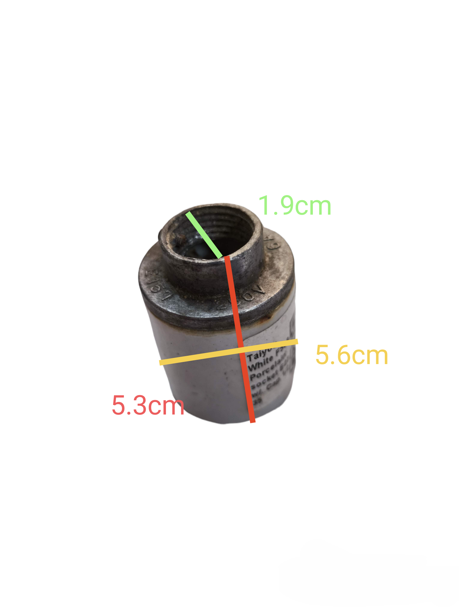Taiyou porcelain E27 conduit socket for lighting installation and electrical connections