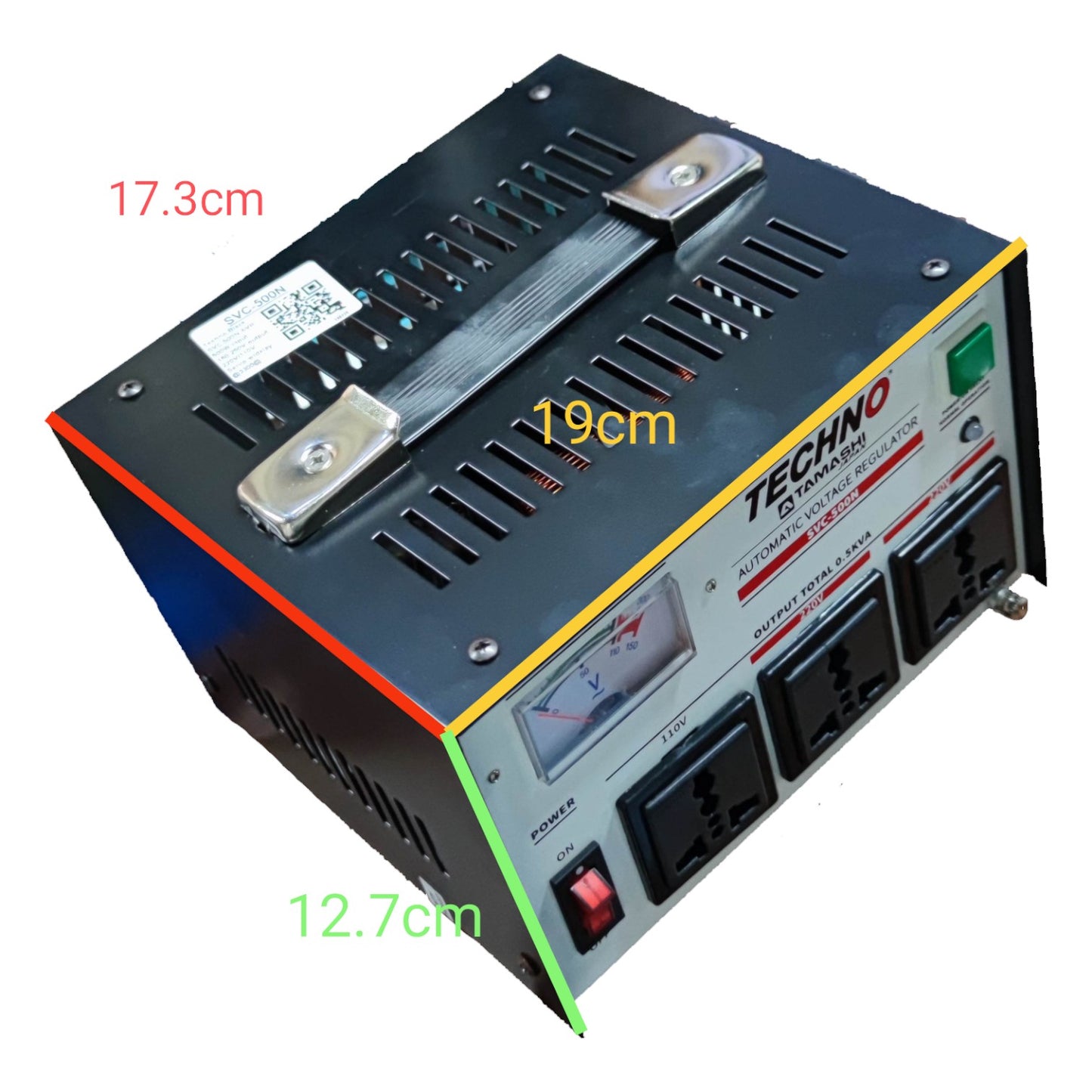 Techno Tamashi 500W AVR Servo Motor 220V Input 220V/110V Output, 500VA SVC-500N Automatic Voltage Regulator