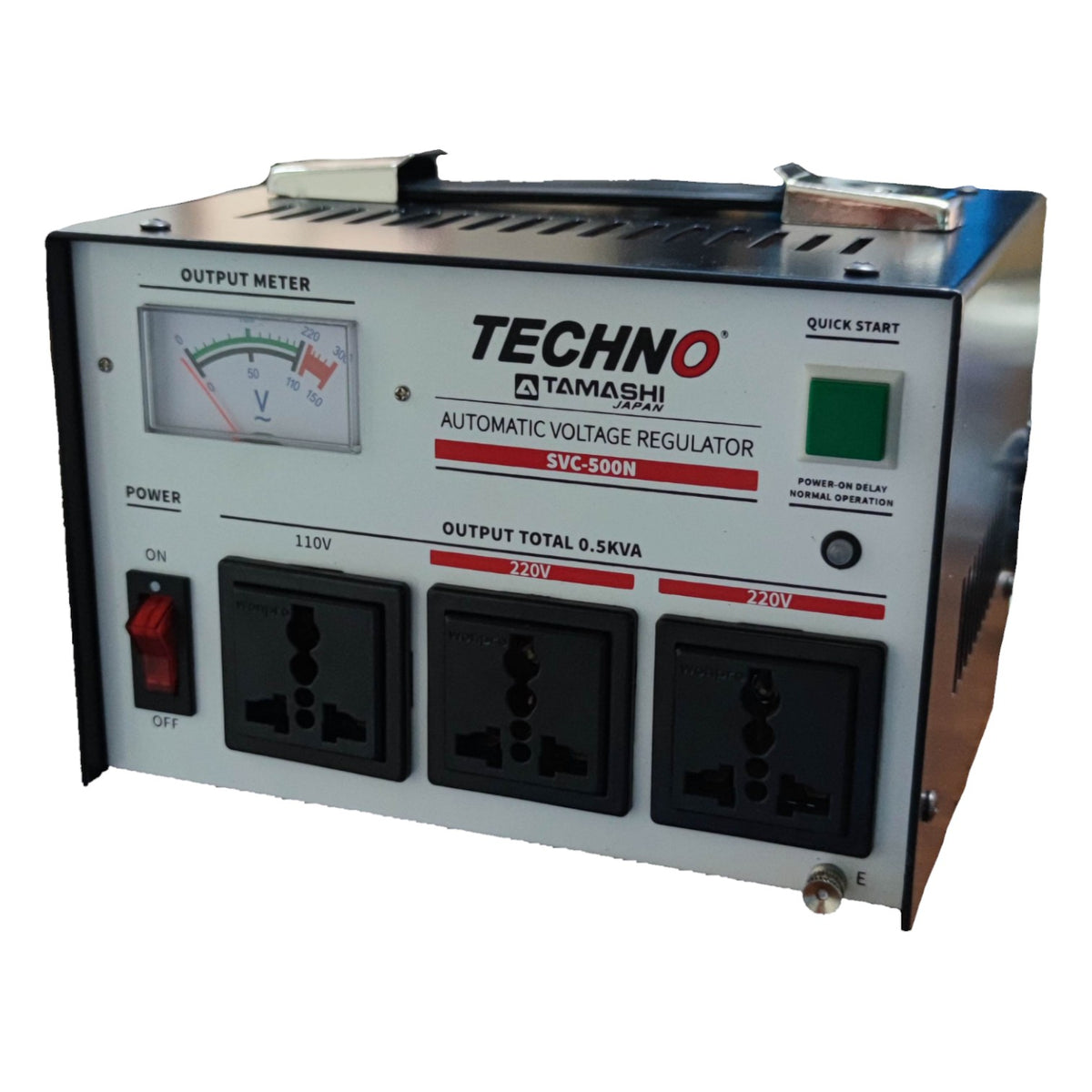 Techno Tamashi 500W AVR Servo Motor 220V Input 220V/110V Output, 500VA SVC-500N Automatic Voltage Regulator