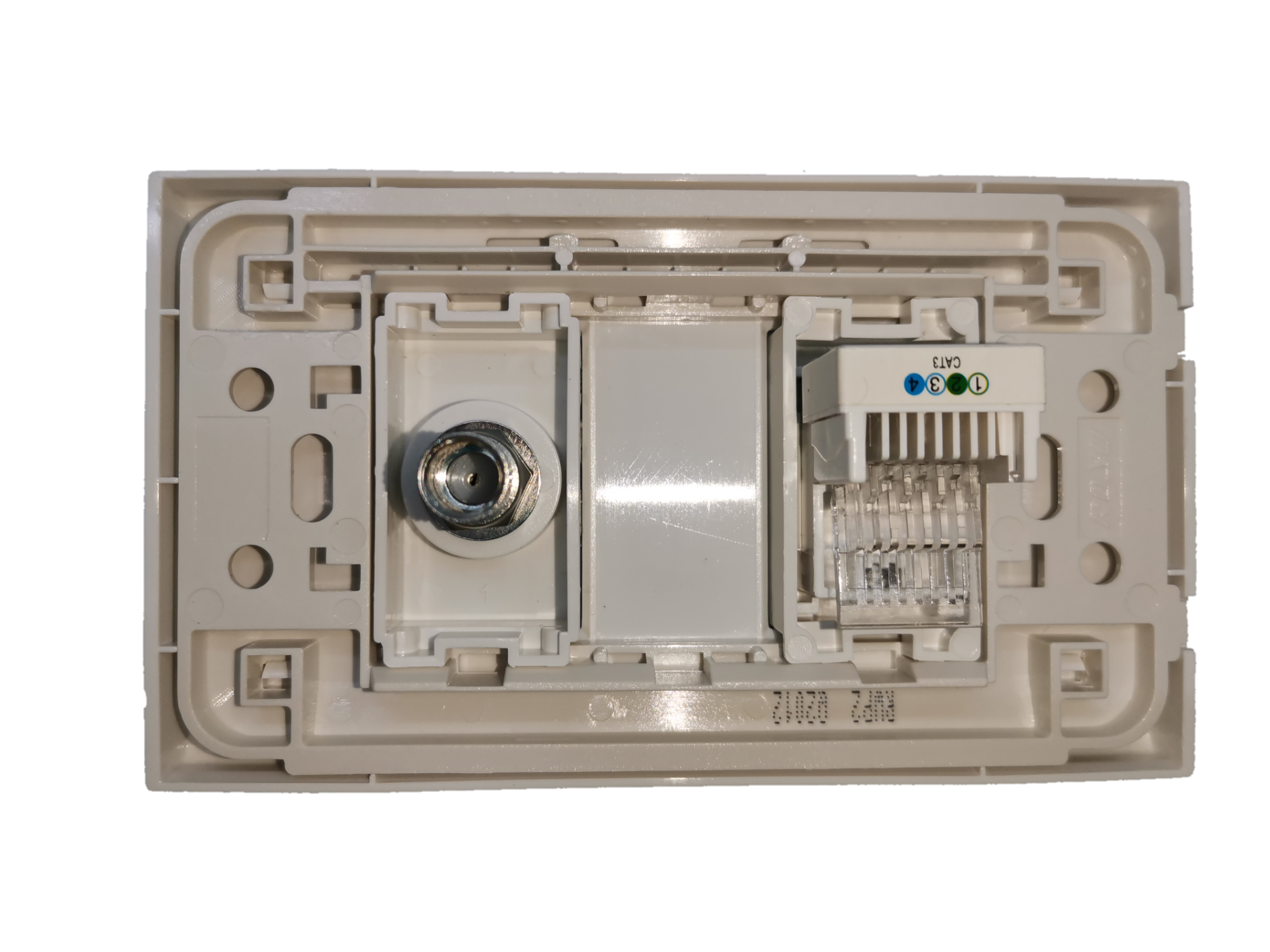 Royu Telephone Modular Jack and Cable TV Socket power point switch and plug white wall plate