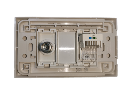 Royu Telephone Modular Jack and Cable TV Socket power point switch and plug white wall plate