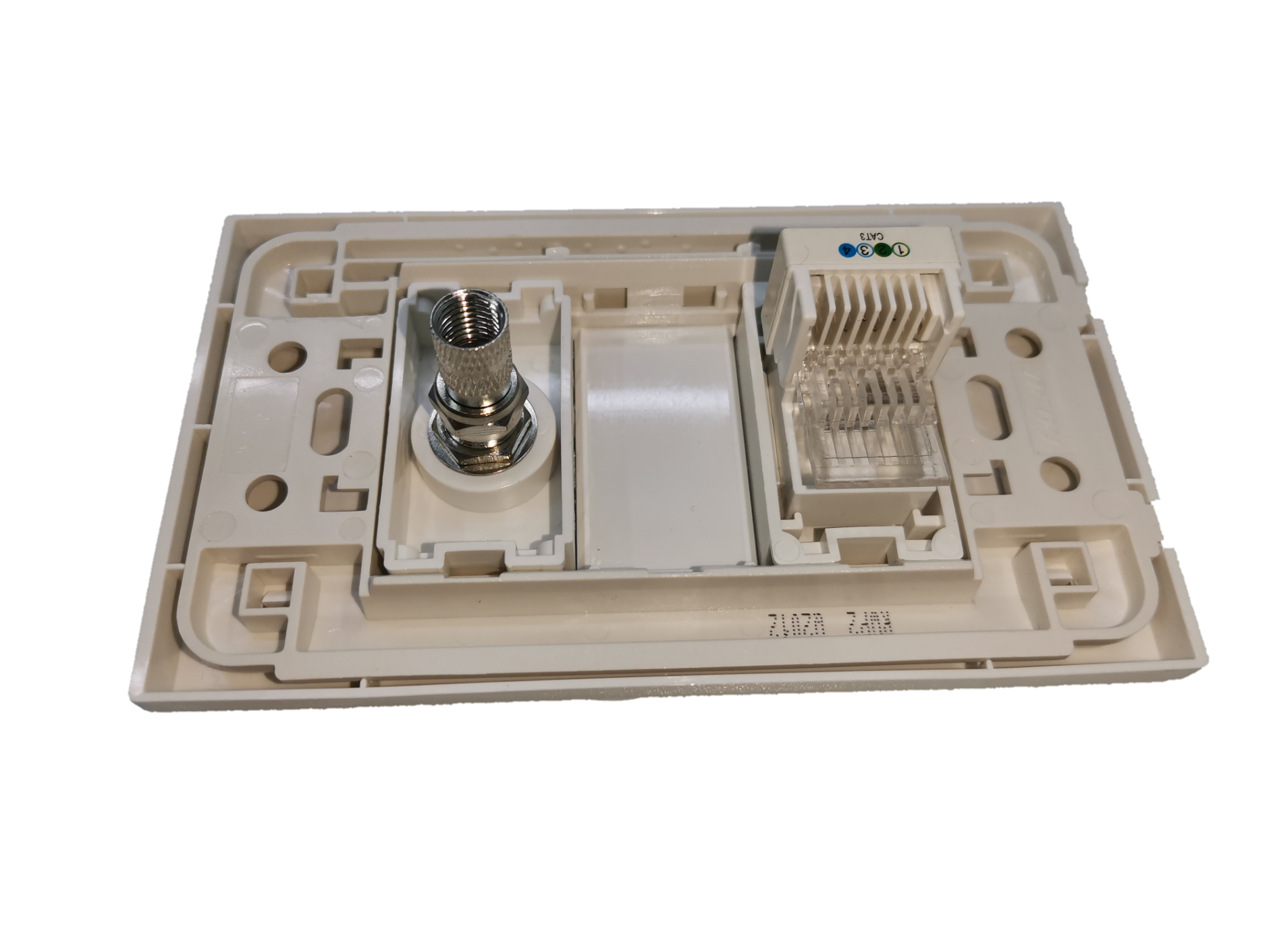 Royu Telephone Modular Jack and Cable TV Socket power point and switch panel in white