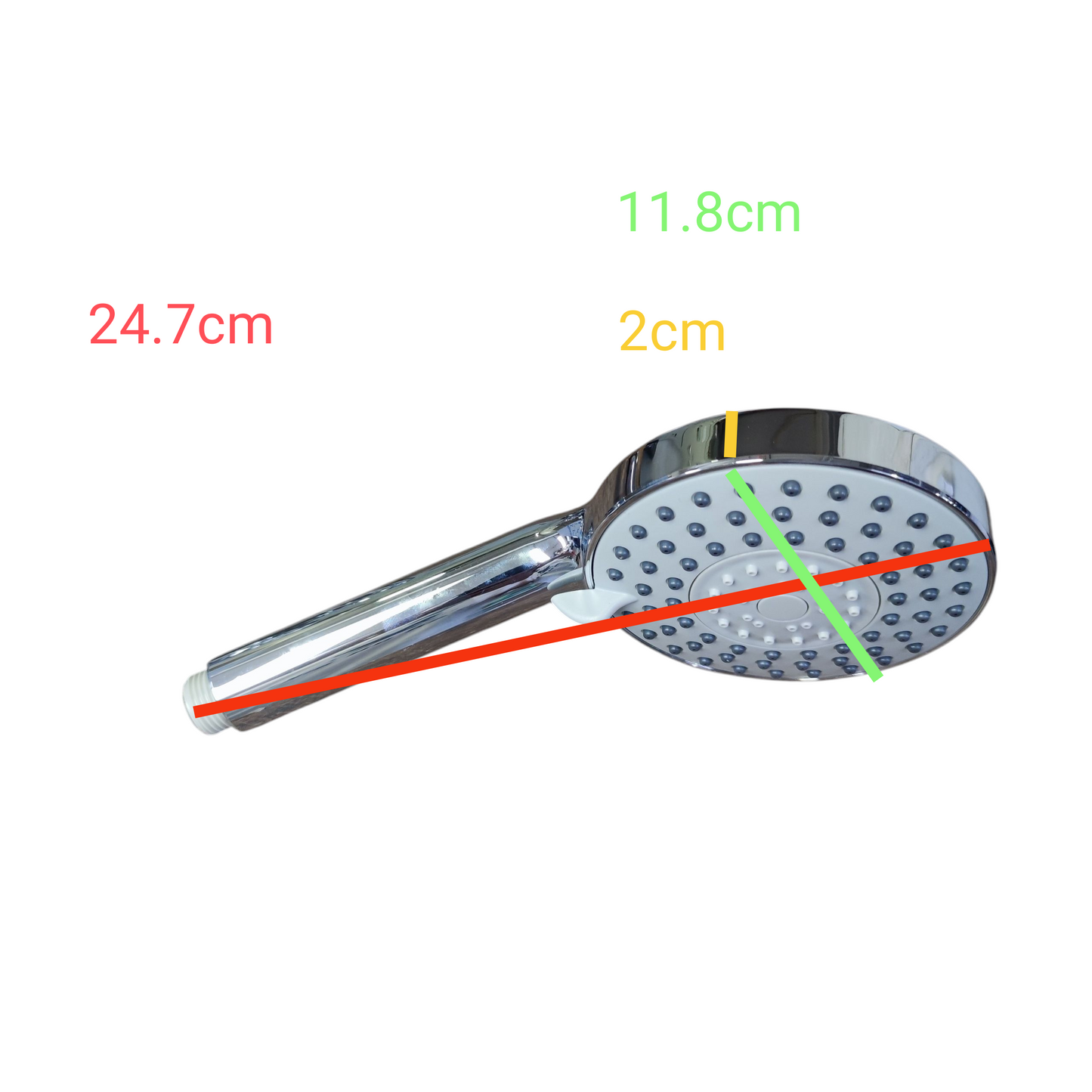 Meco Telephone Shower Head A-320N chrome bath mixer handheld shower head with detailed measurements