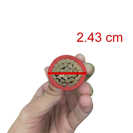 Philflex THHN and wires showing a cross-section view of 2.43 cm diameter for electrical use