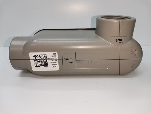 Local vendor threaded LL conduit body electrical part with 20cm length and 9cm height