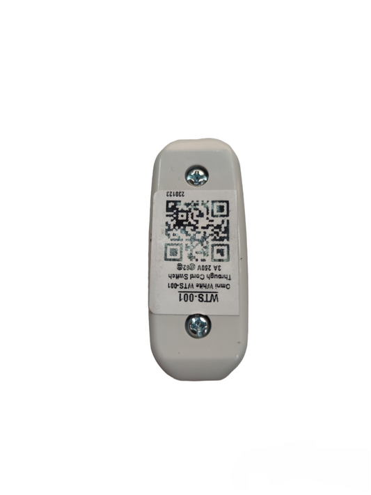 Omni Through Cord Switch 3A 250V white electrical switch with screws for power control