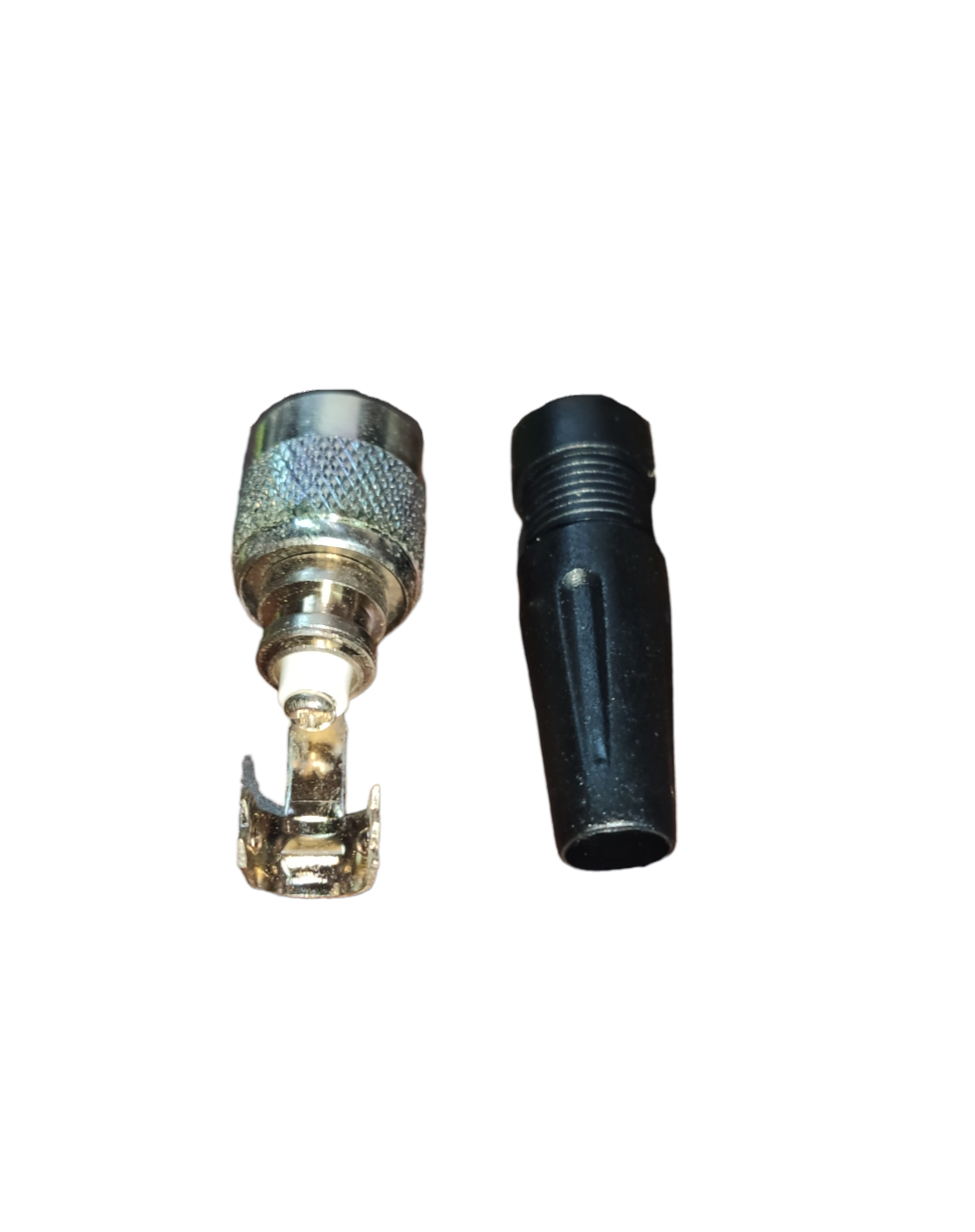 TNC Connector Male with Rubber Boot electrical circuitry part from China with metal and black plastic components