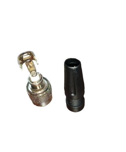 TNC Connector Male with Rubber Boot electrical circuitry part with metal connector and black protective boot