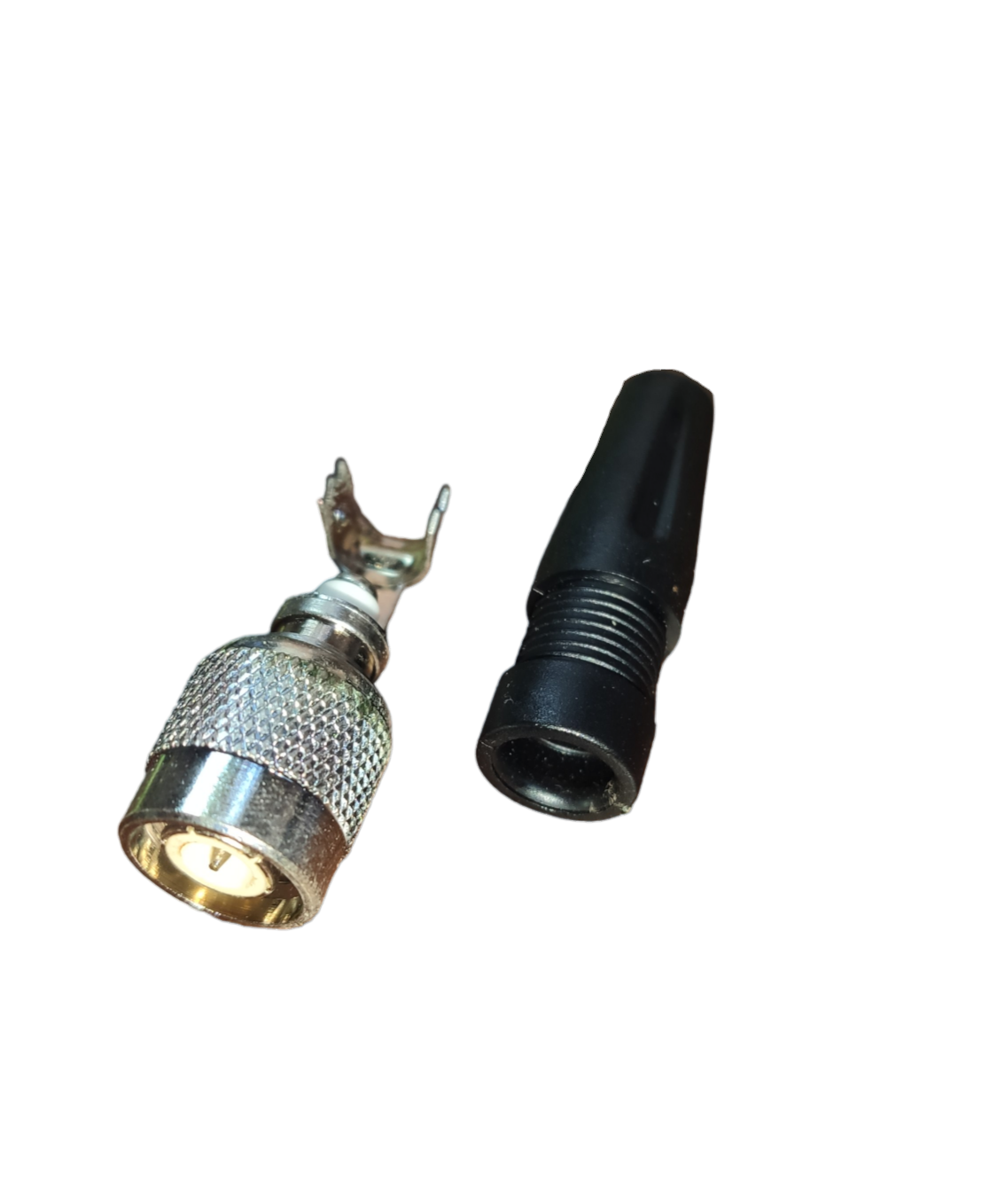 TNC Connector Male with Rubber Boot electrical part from China with metal and black rubber components