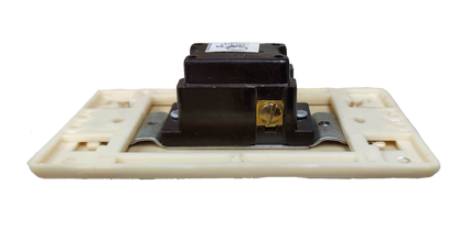 Kopez toggle light switch for home with rectangular base and black toggle on a white plate