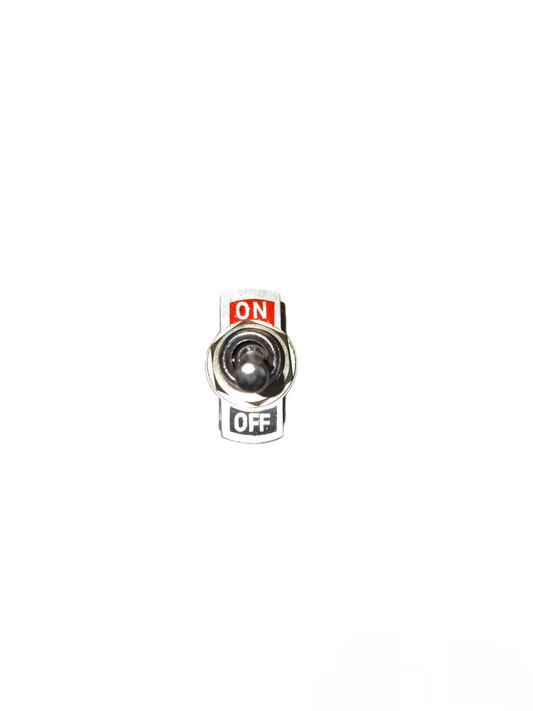 Toggle Switch On-Off 2A 220V with metal lever and red and black on off labels from China
