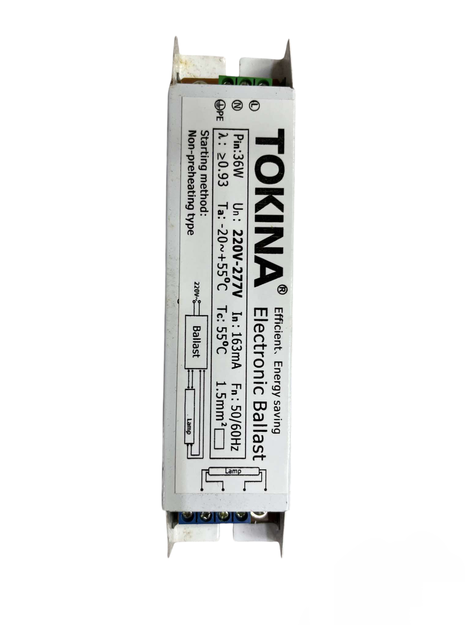 Tokina 1x36W Electronic Ballast 220V for efficient lighting installation and energy saving