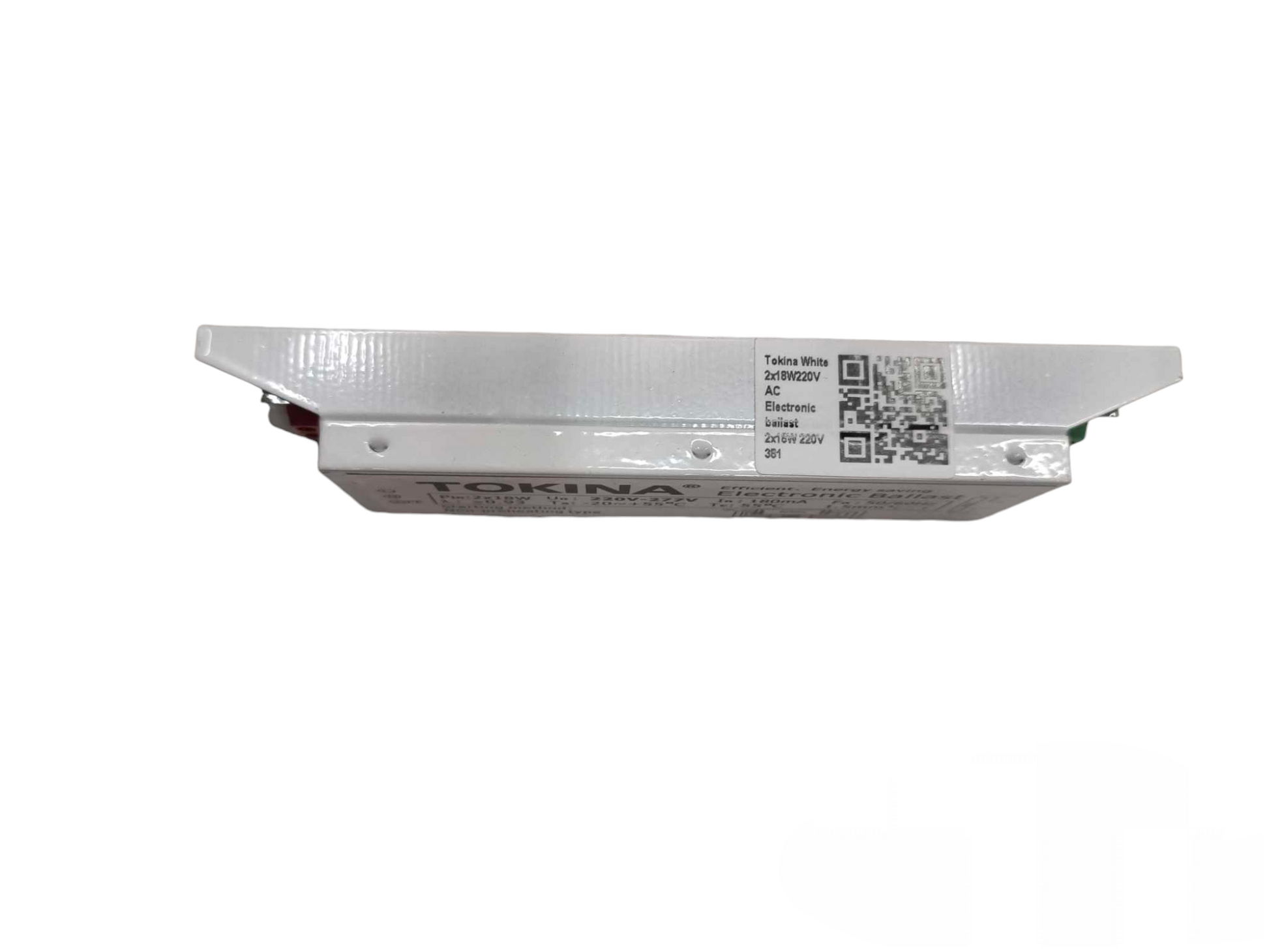 Tokina 2x18W electronic ballast for lighting installation and accessories in white casing
