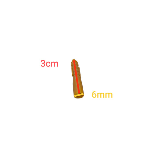 China Tox 6mm x 3cm yellow plastic wall plug anchor for drywall and masonry fastenings