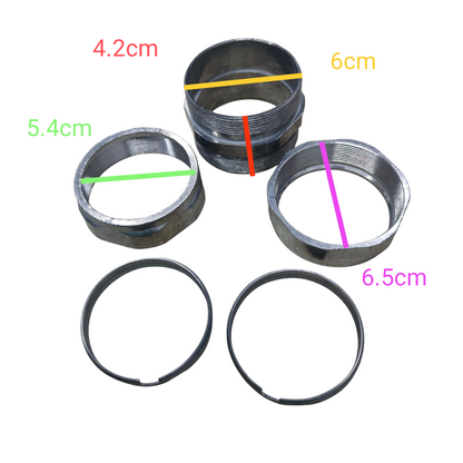 Local metal EMT Coupling Compression Type 50mm with threaded connector nuts and two split compression rings