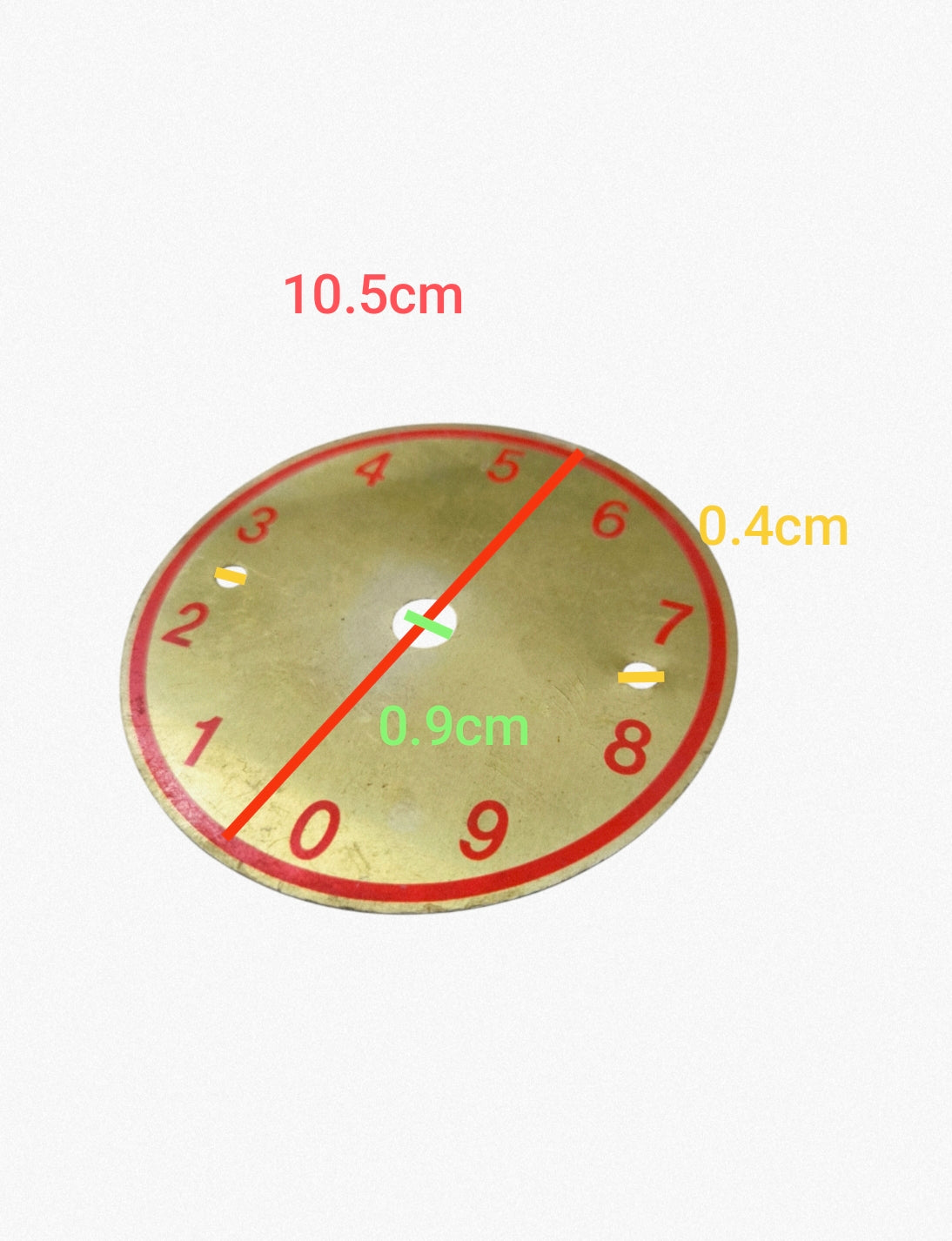 Transformer Controller Plate 0-9 Round metal plate with red numbers and measurement markings