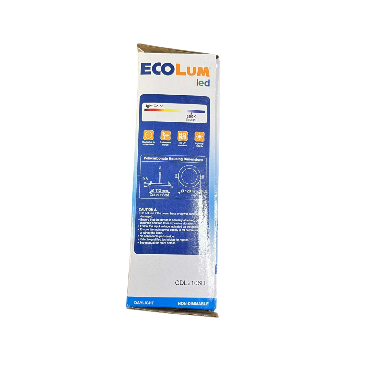 Ecolum 6W LED Round Recessed Slim Downlight 220V Daylight 120mm