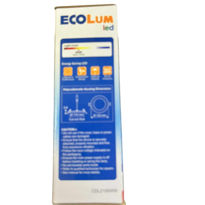 Ecolum 6W LED Round Recessed Slim Downlight 220V Warm White 120mm