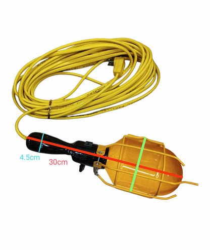 Kopez trouble light with 10 meter cord yellow protective cage and black handle