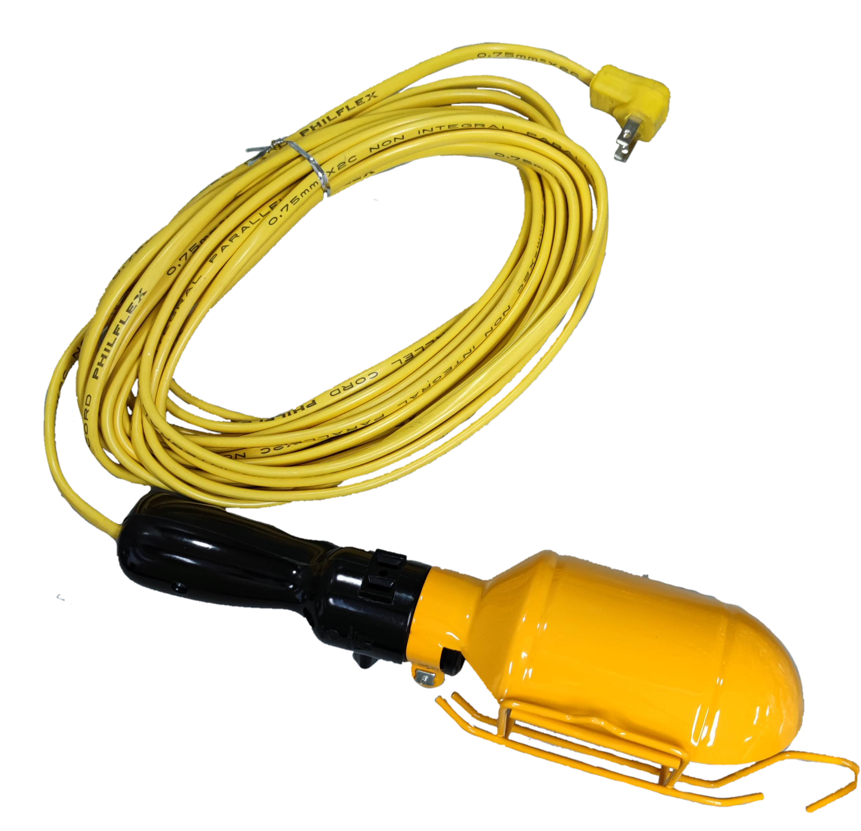 Kopez yellow trouble light with 10 meter cord and black handle for work and safety lighting