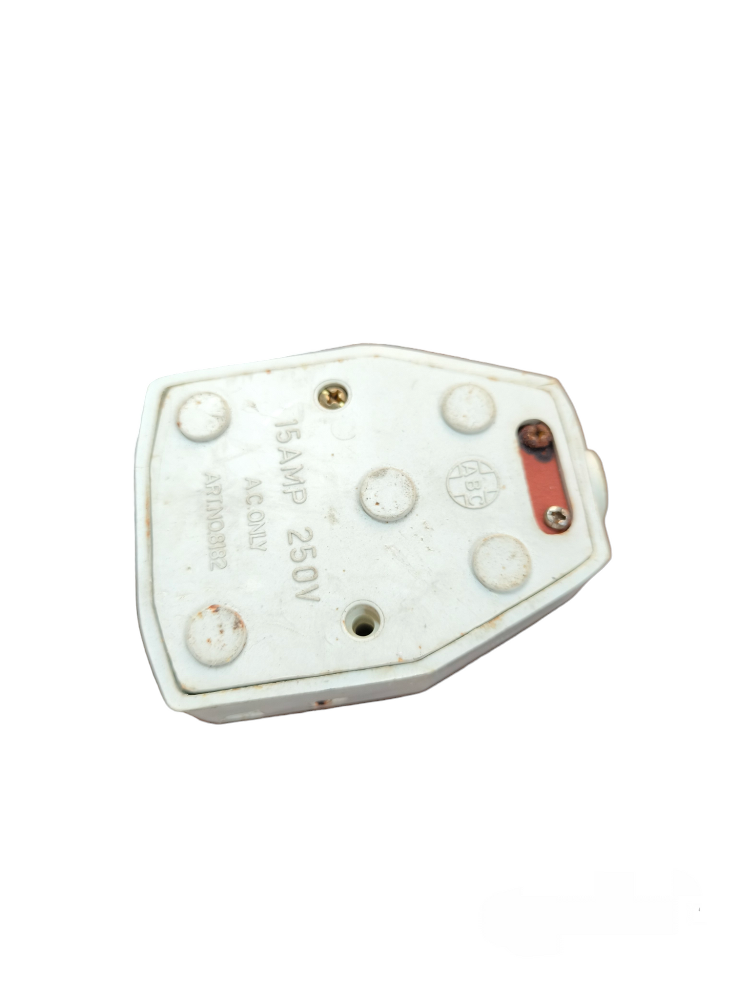 White TYPE G Rubber Socket Big 10A 220V electrical plug with 3-pin design and voltage markings
