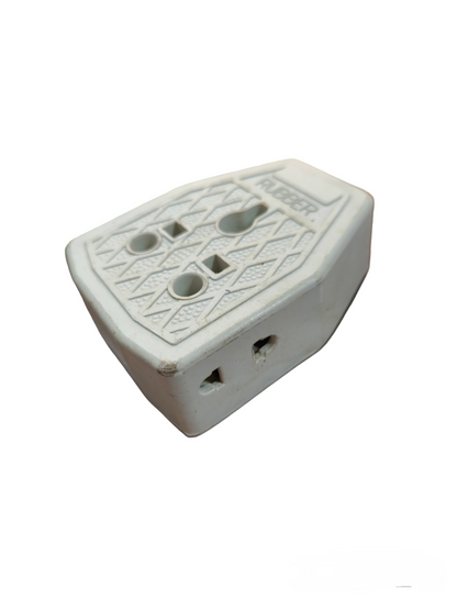 White TYPE G Rubber Socket Big 10A 220V with textured surface and triangular pin holes
