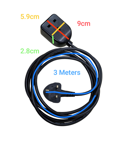 Type G to Type F adapter for Europe with a 3 meter black power cord from China vendor