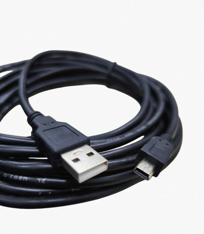 Black USB cable charger with Type G to Type F adapter for Europe compatible power plug