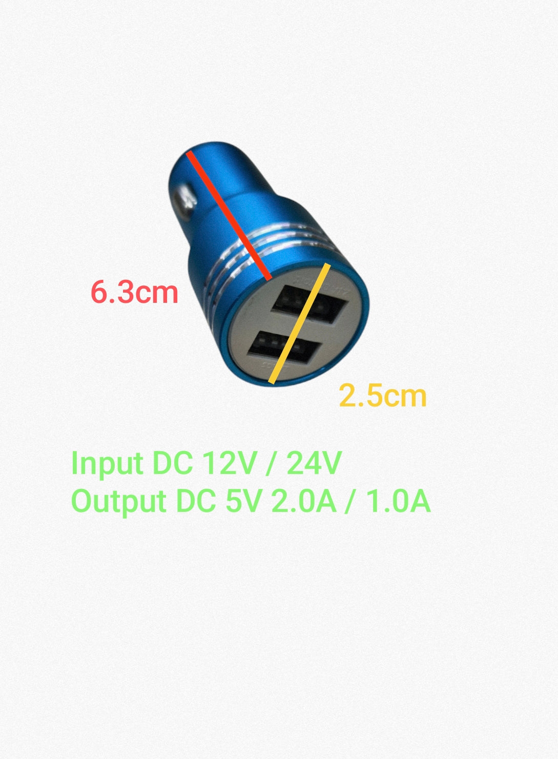 Type G to Type F adapter for Europe with dual USB ports and blue compact design