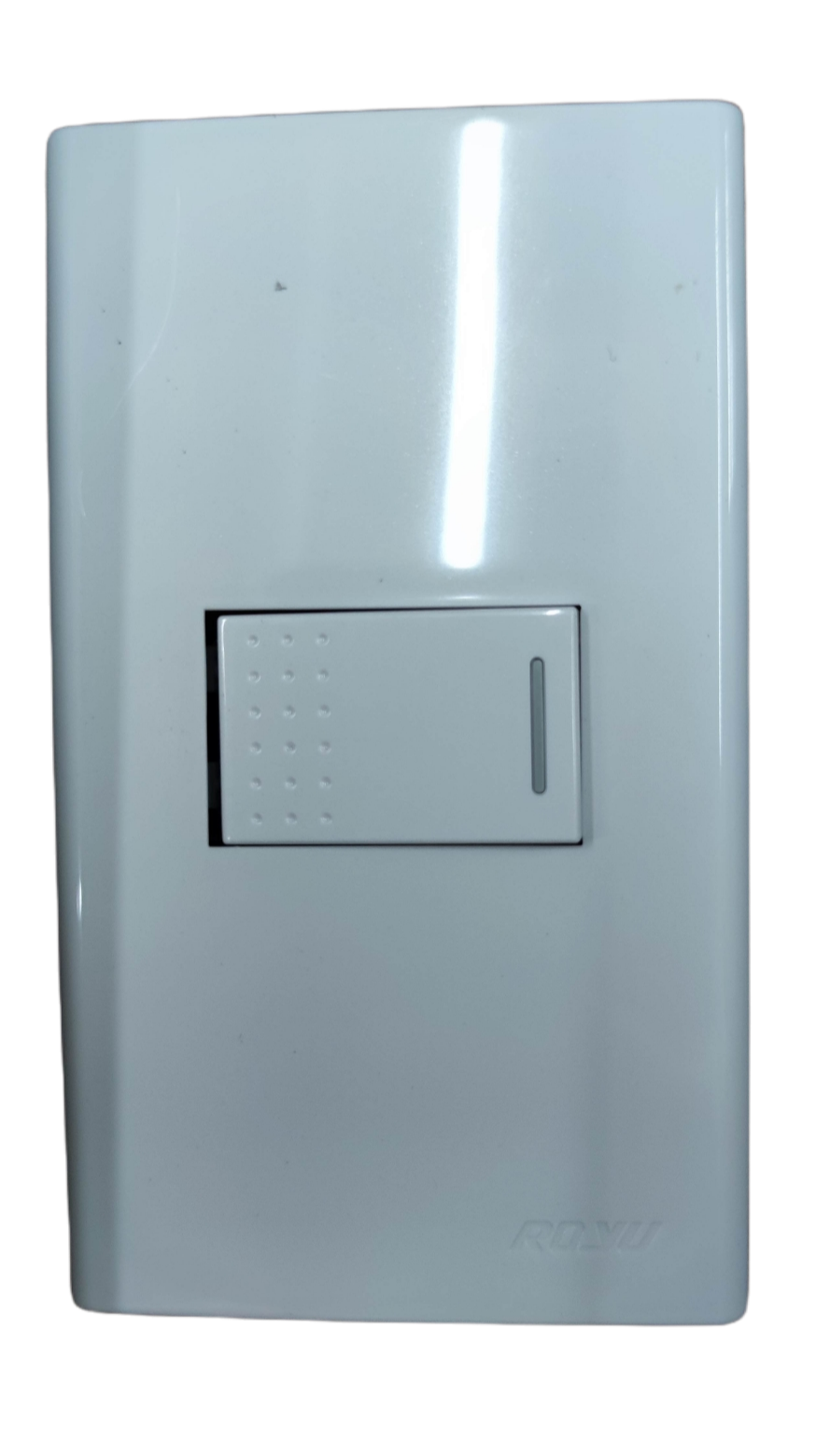 Royu white 1 gang 3 way light switch 10A 250V single rocker wall plate with small indicator