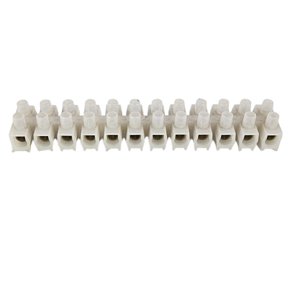 Sassin 100A 12 Pairs PVC Terminal Block white connector strip for electrical safety wiring
