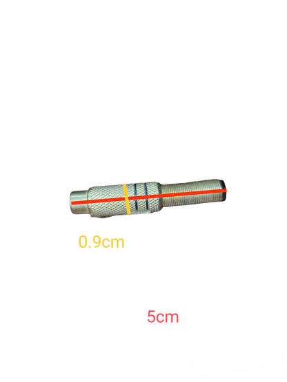 China portable audio accessory metal gold RCA jack 3 line connector 5cm length 9 millimeter diameter