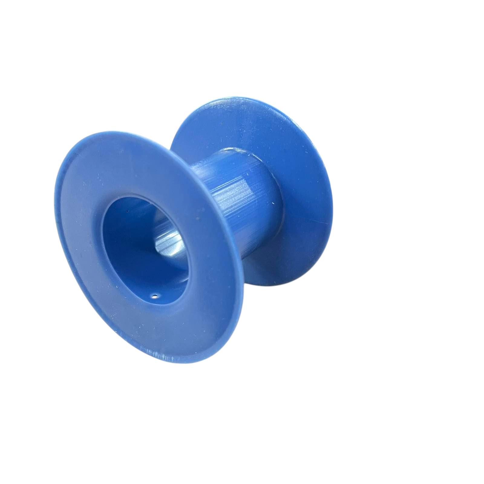 Blue small plastic wire spool for handicraft materials made in China ideal for beading and wire storage