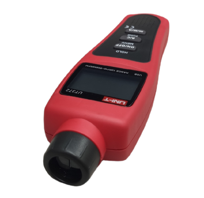 UNI-T Non Contact Tachometer UT372 digital tester in red and black with LCD display and control buttons