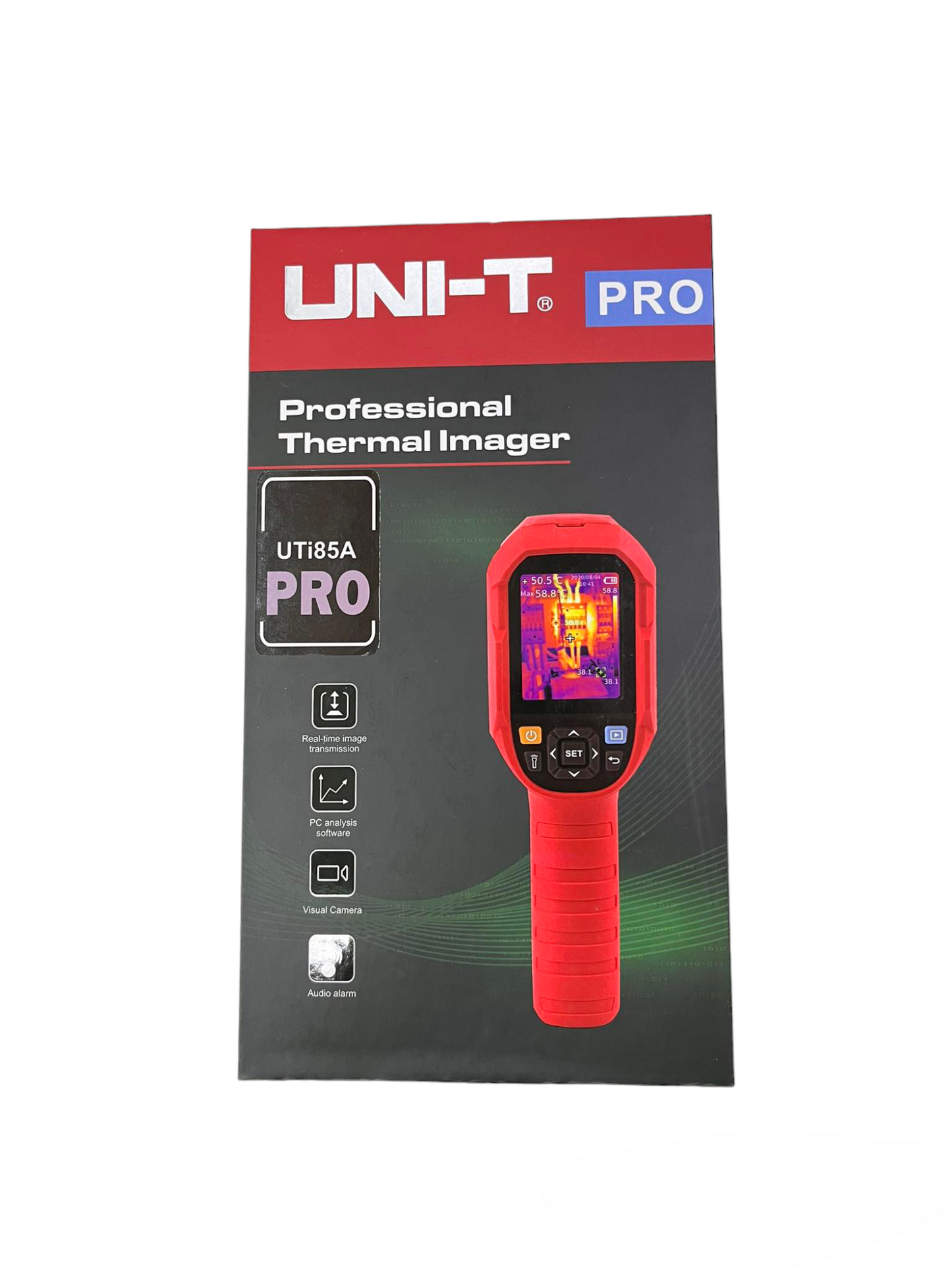 UNI-T Professional Thermal Imager UTi85A handheld scanner with red casing and thermal display