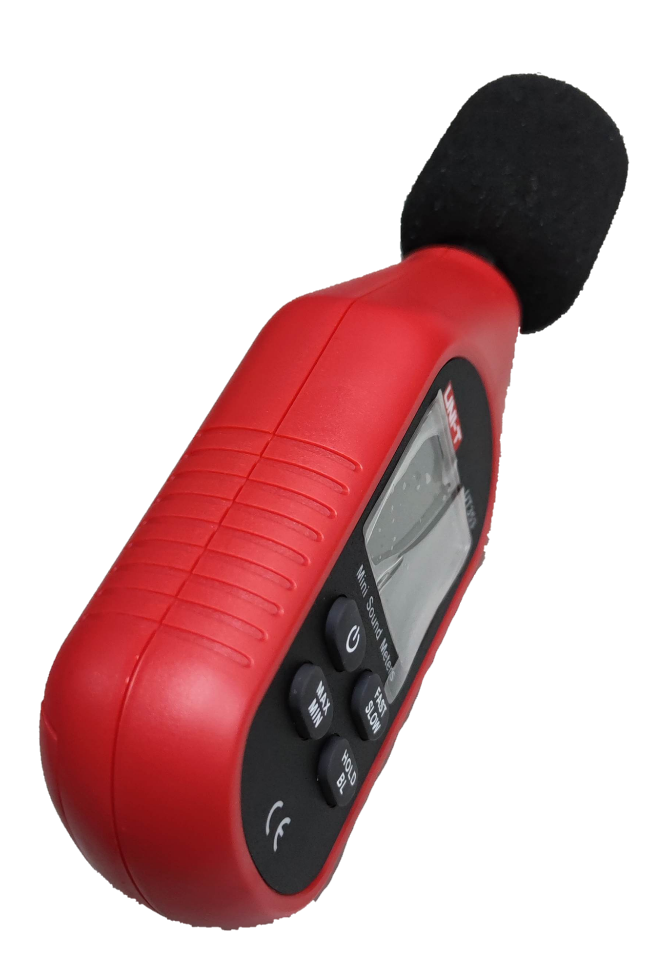 UNI-T red Decibel Meter Reading UT353 with digital display and foam windscreen microphone