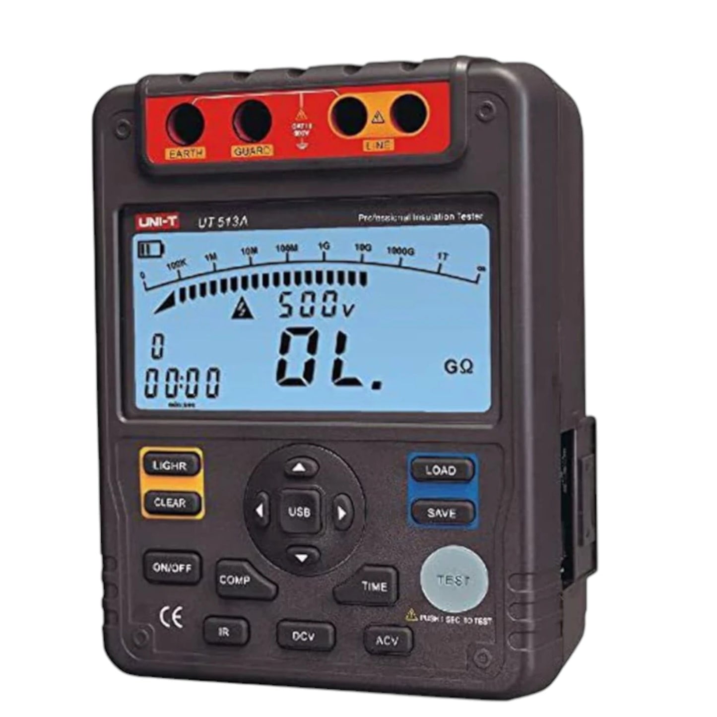UNI-T UT513A insulation tester 500V to 5000V with digital display and test functions for electrical testing