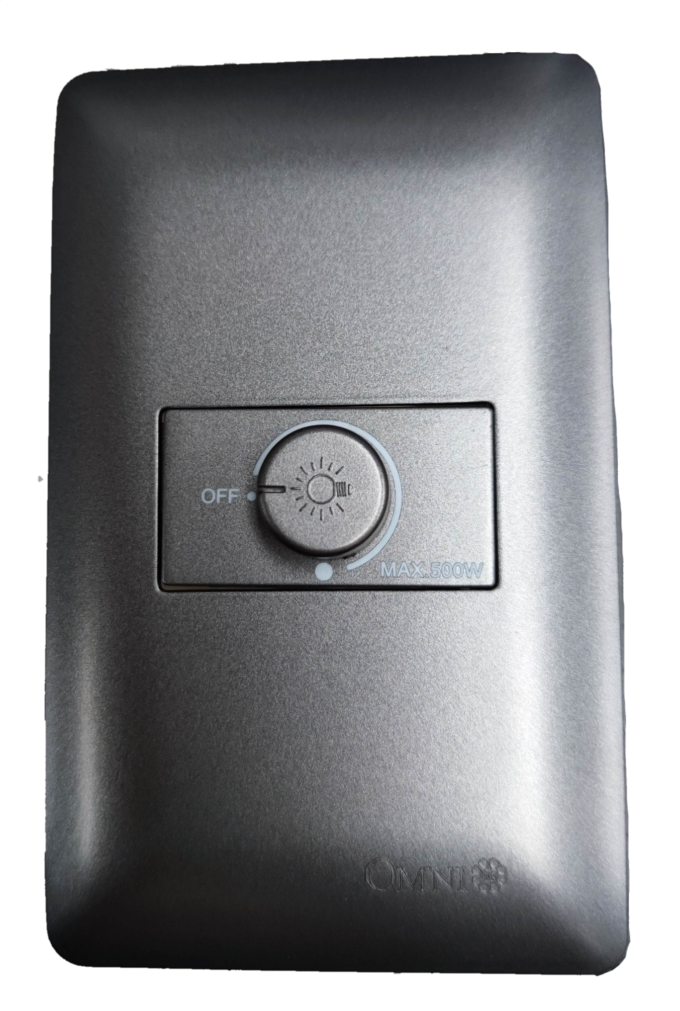 Omni silver single gang rotary dimmer with bulb icon 1 Gang 500W Dimmer Switch 220V lighting control