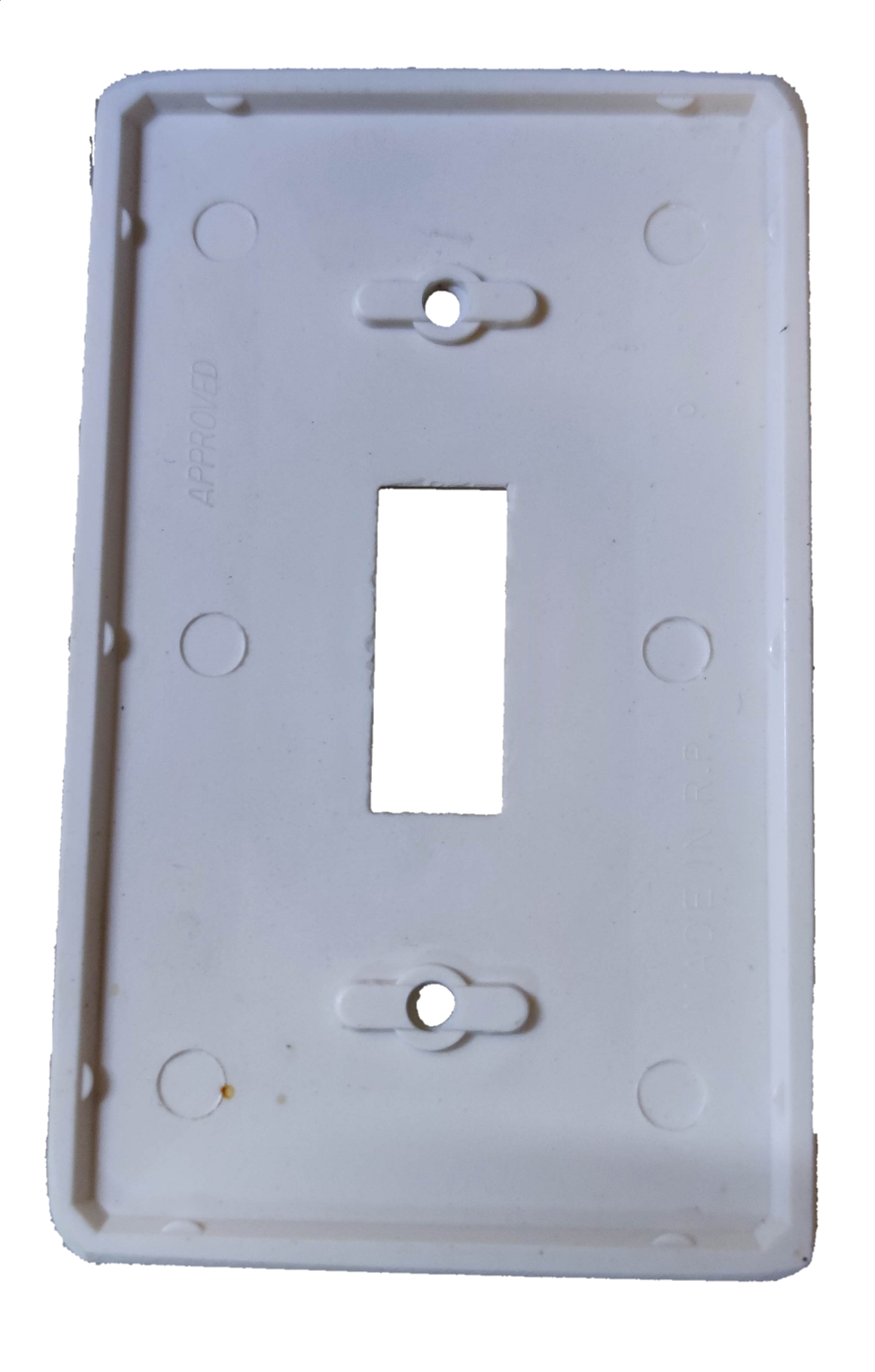 Eagle 1 Gang Device Plate Cover Vertical white plastic single toggle switch wall plate with mounting holes