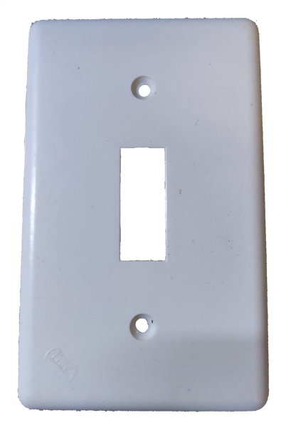 Eagle 1 Gang Device Plate Cover Vertical white single toggle switch plate with two screw holes