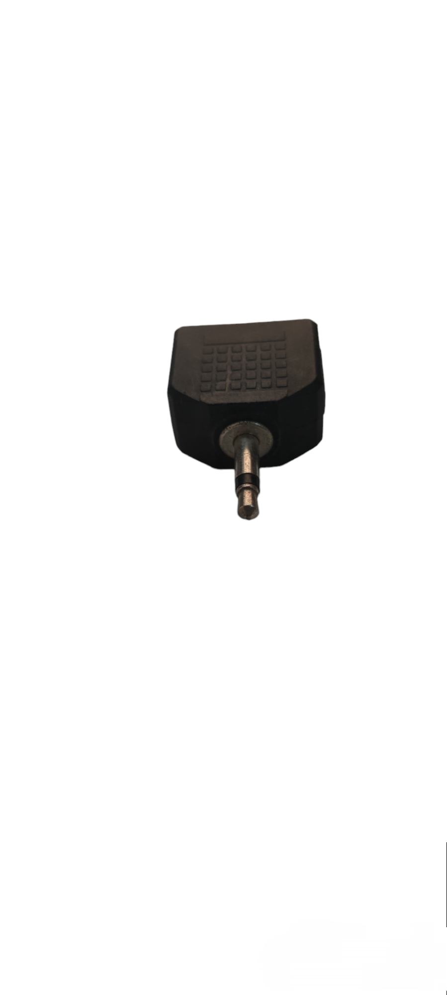 3.5mm mono plug to dual jack adapter microphone accessory from China with black compact design