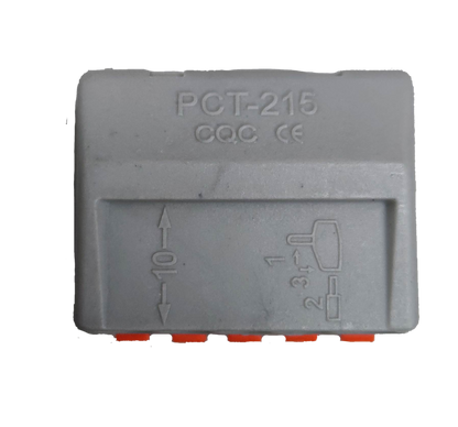 32A 250V electrical connector gray plastic with orange terminals and voltage markings