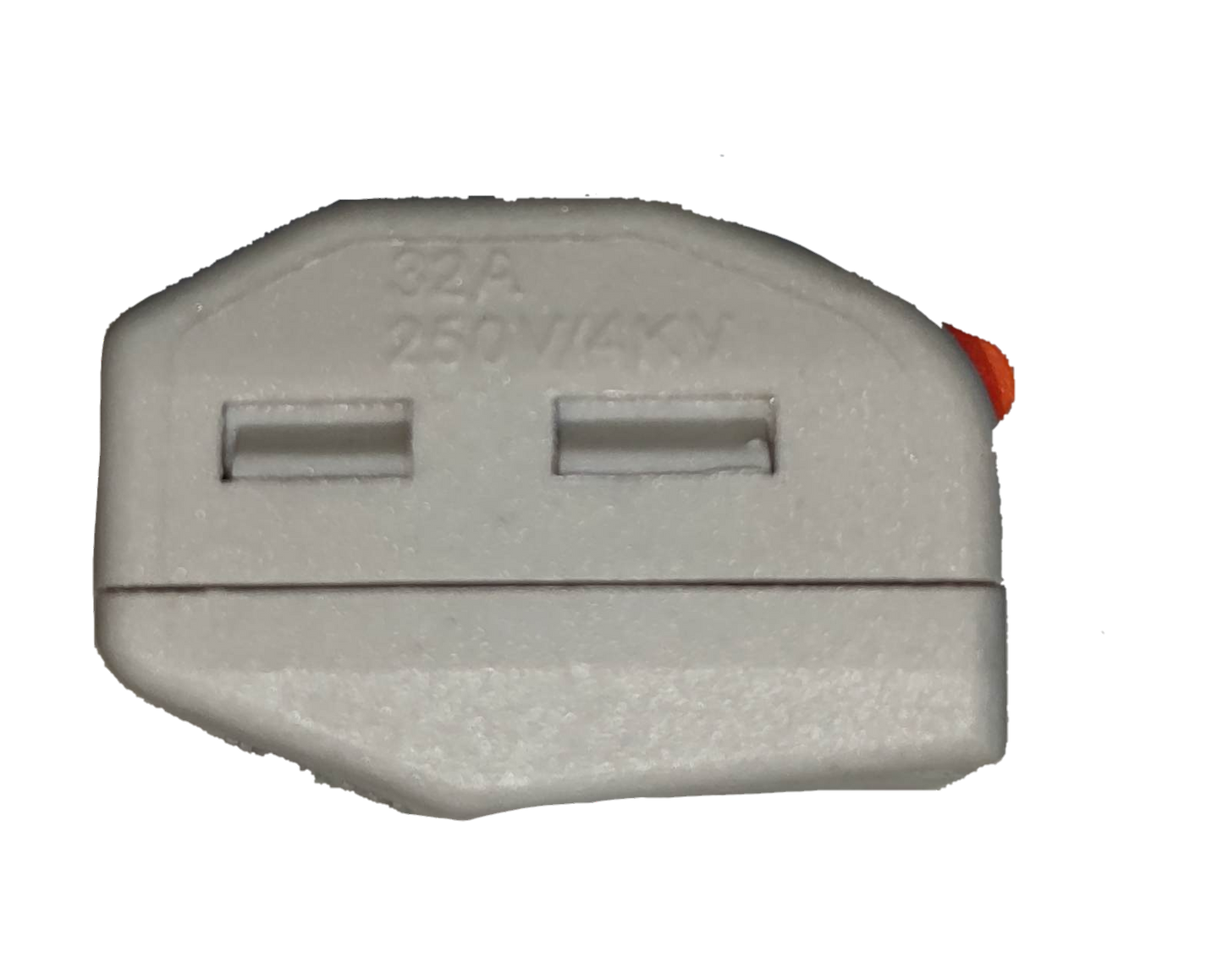 32A 250V electrical connector in white plastic casing for electrical circuitry parts