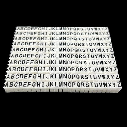 Grippes alphabet cable markers 260pcs white plastic letter labels A to Z on strips for cable and wire organization
