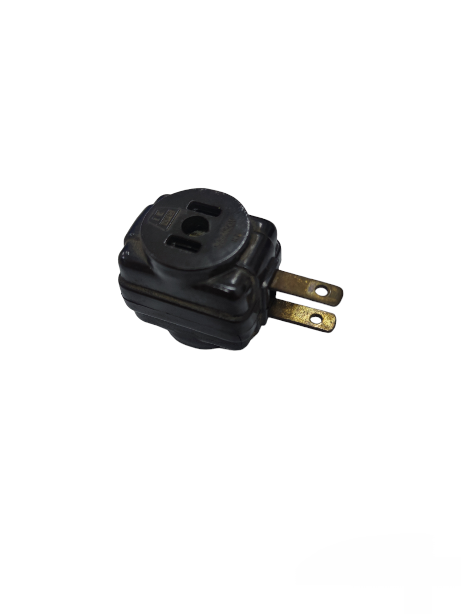 Kopez black universal electrical socket adapter with two flat prongs for power compatibility