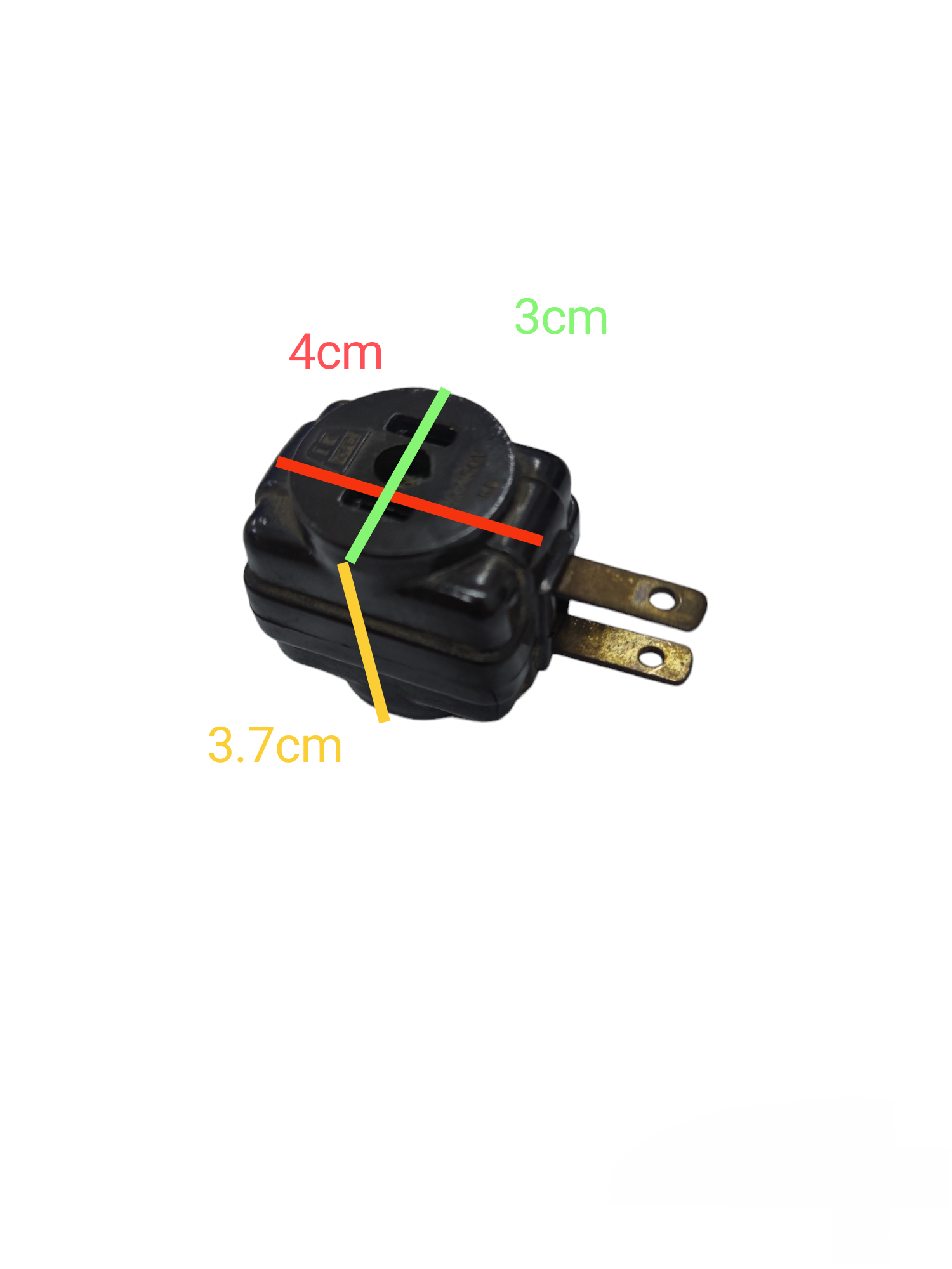 Kopez universal electrical socket adapter black compact design with two metal prongs