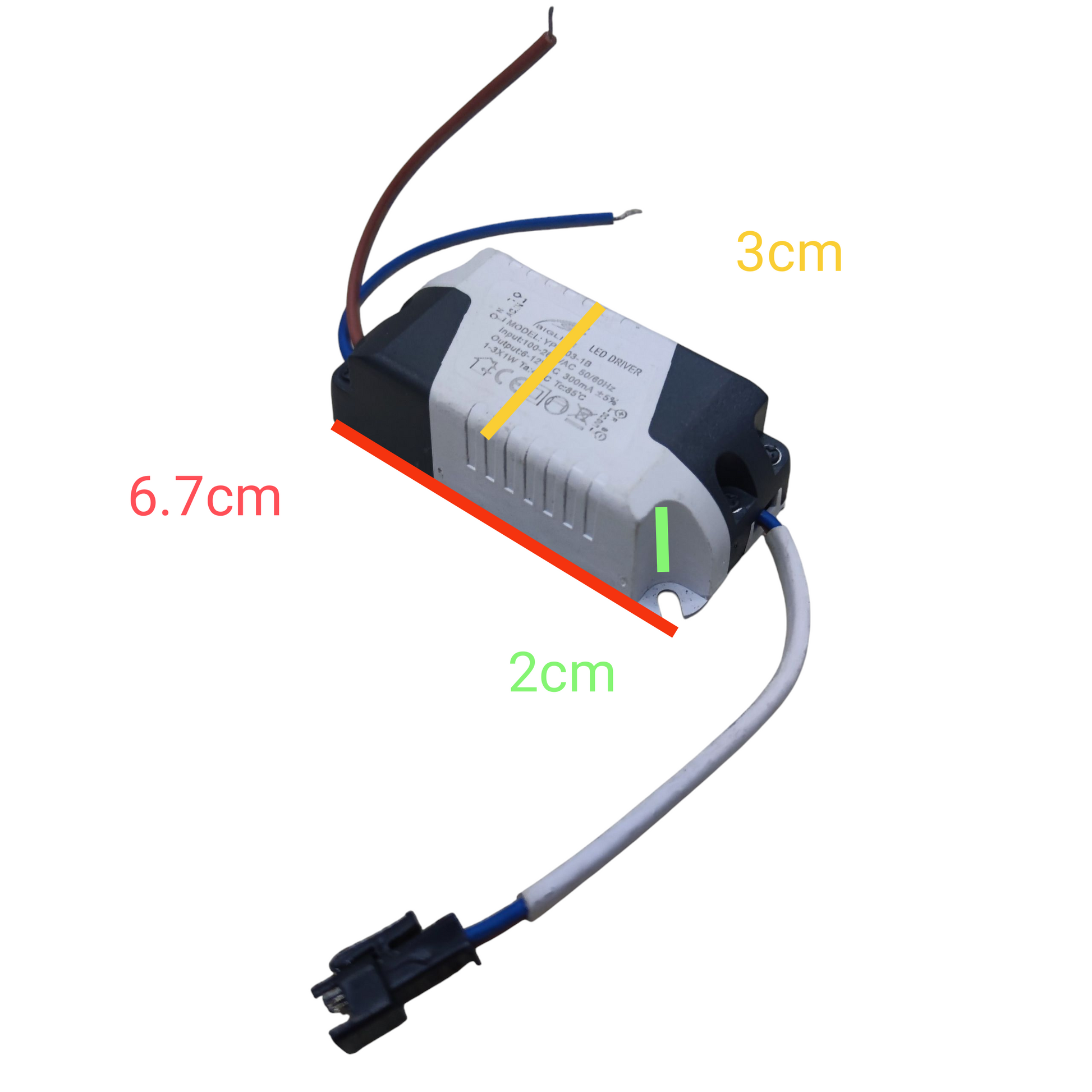 Biglite compact LED Driver 1-3W Input 180-220V power supply unit with wires and connector